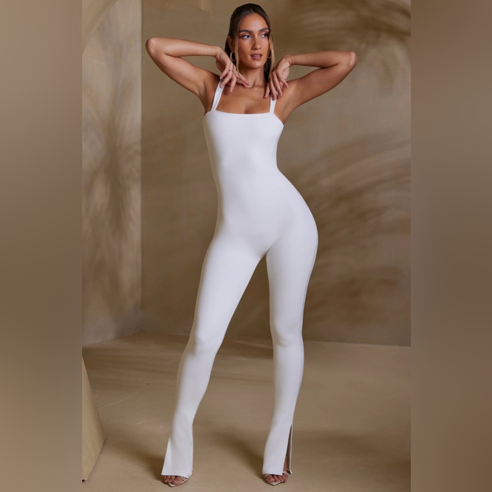 Oh Polly Ivory Fitted Jumpsuit